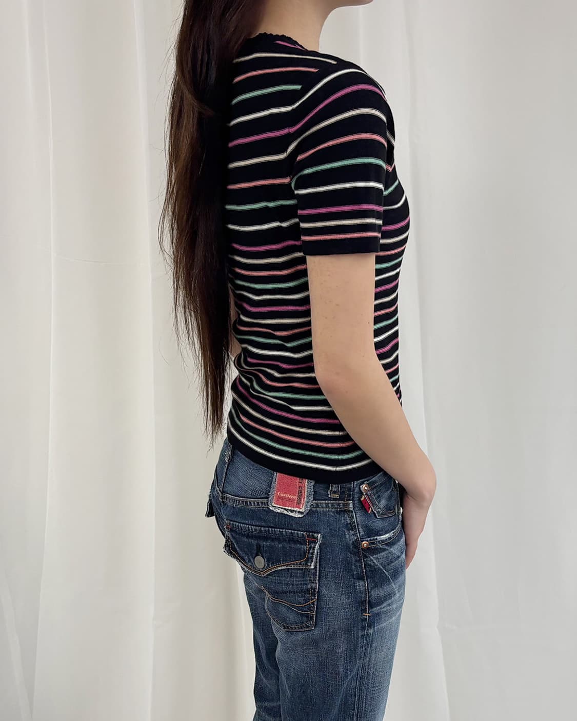 SONIA RYKIEL 비비드 스트라이프 반팔 풀오버 상품이미지2