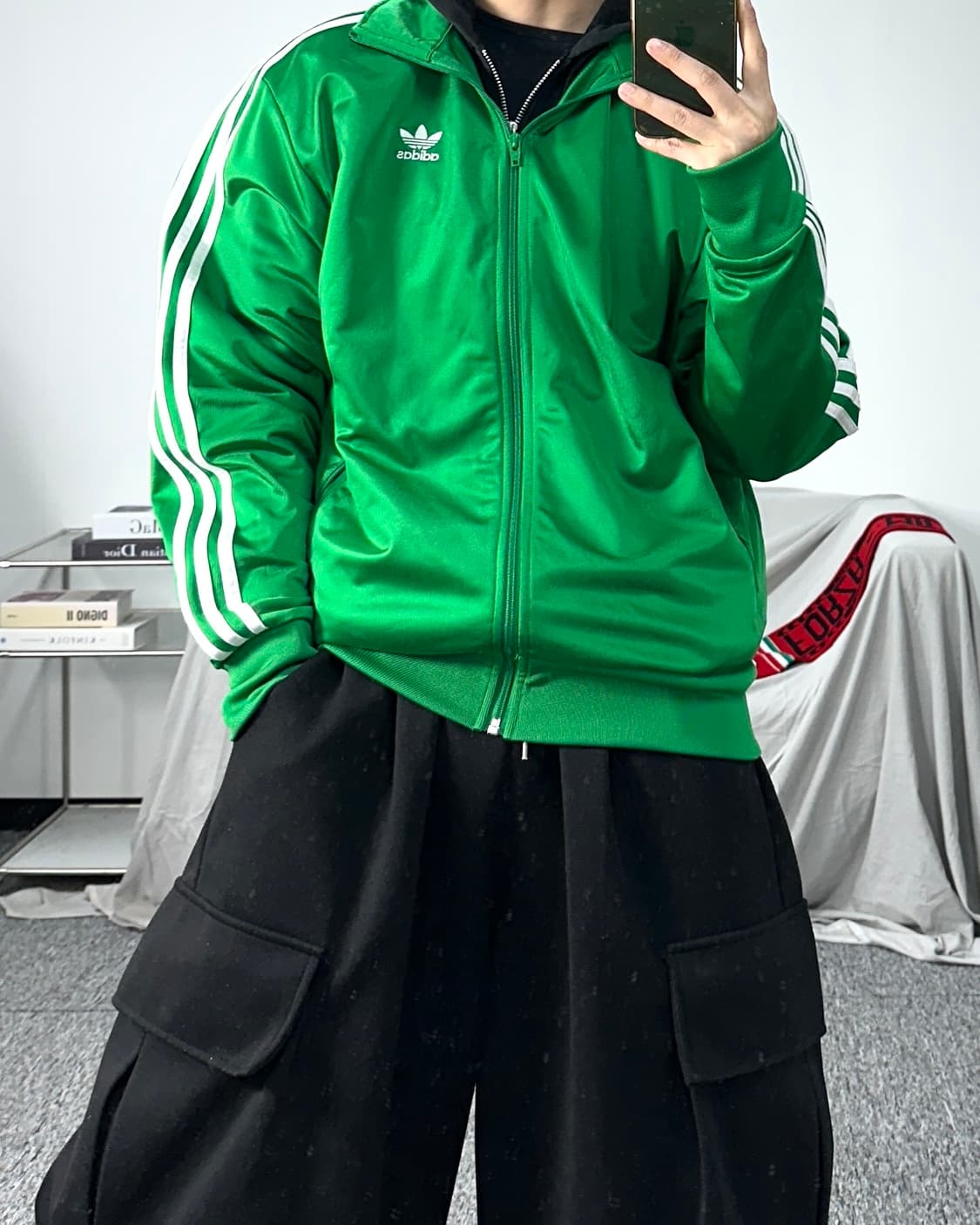 아디다스 그린 파이어버드 트랙탑 져지 L 상품이미지3