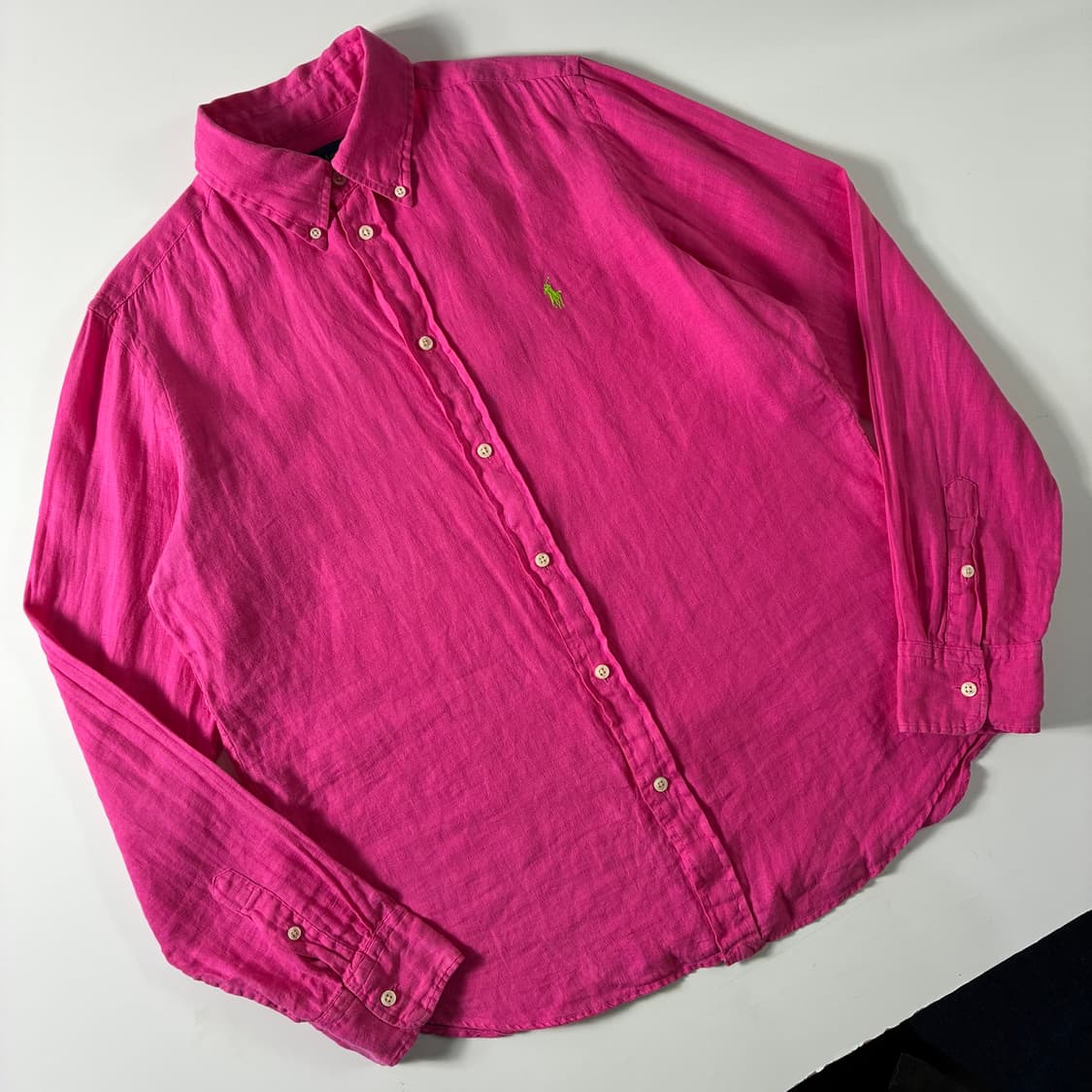 Polo  폴로 랄프로렌 신형 자수 핑크 린넨 셔츠  상품이미지2