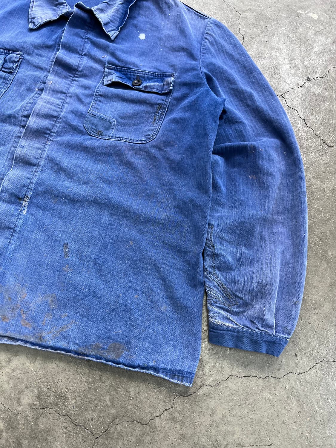 HARD SUN FADED HBT 헤링본트윌 보로 프렌치워크자켓 상품이미지5