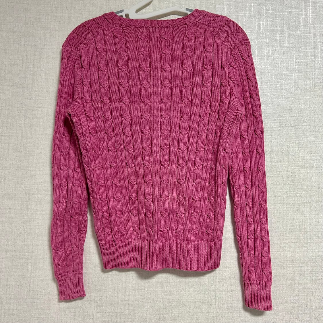 폴로 랄프로렌 신형 브이넥 꽈배기 니트 핑크 XS 상품이미지6