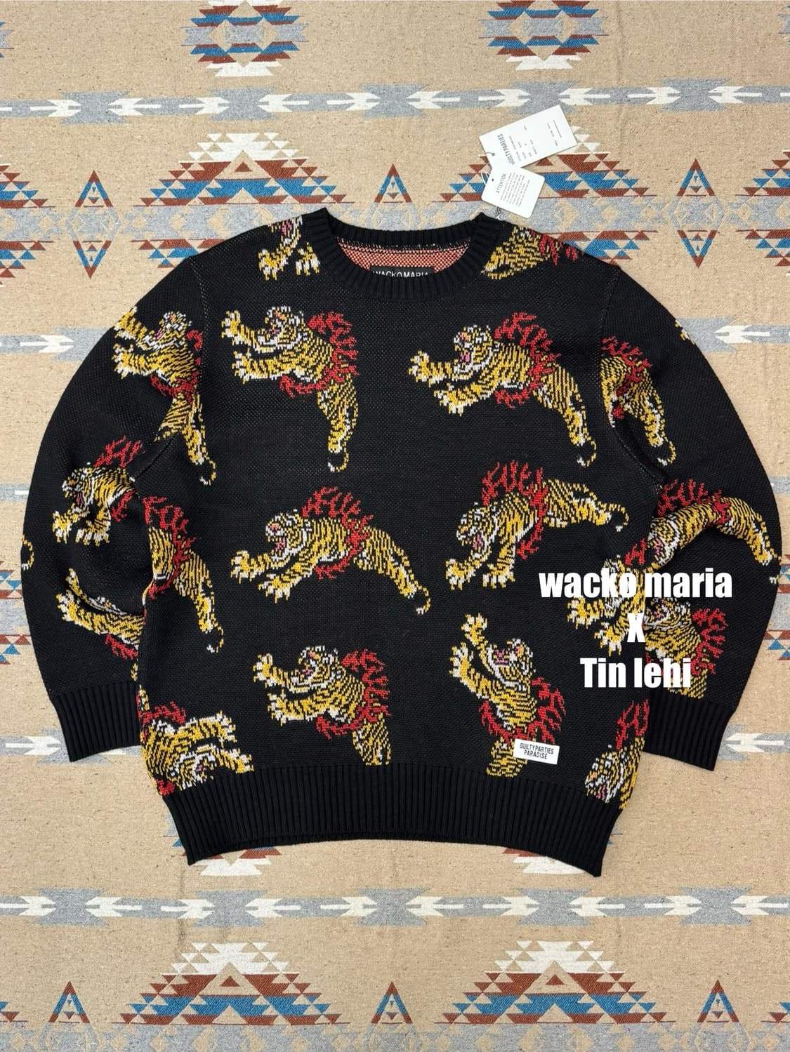 [M] 와코마리아 x 팀레히 자카드 울 니트 블랙 24FW 상품이미지1