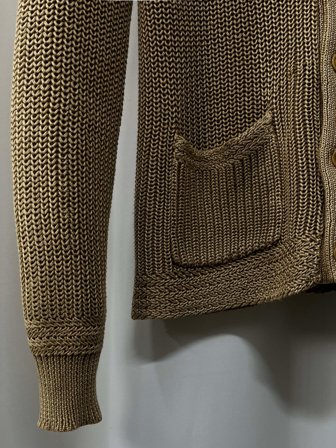 폴로 랄프로렌 탄베이지 피그먼트 워시드 코튼 셔들 니트 자켓 상품이미지6