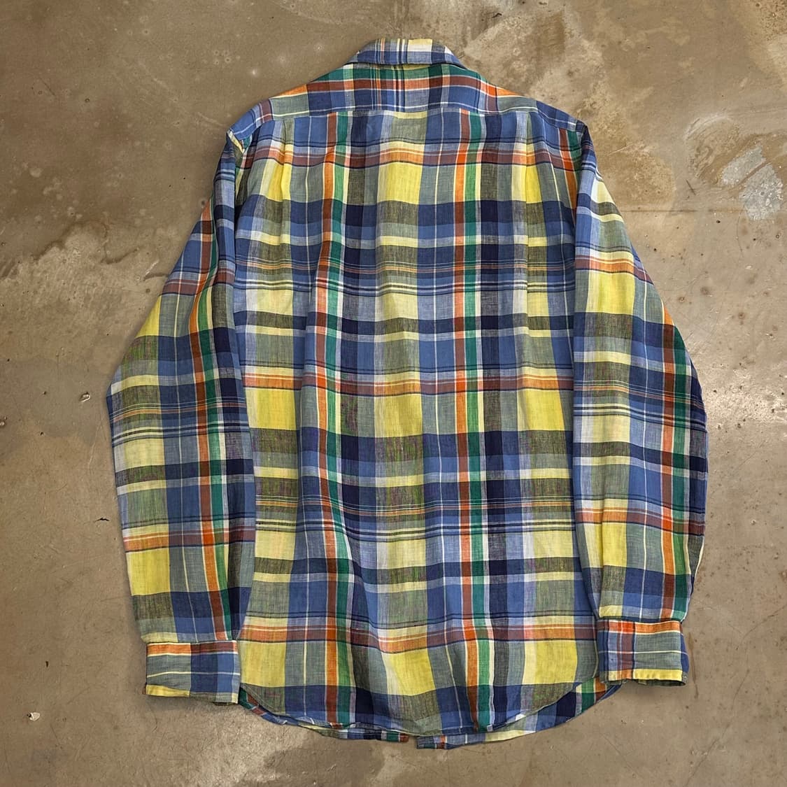 M 폴로랄프로렌 옐로우 린넨 체크 셔츠 상품이미지3