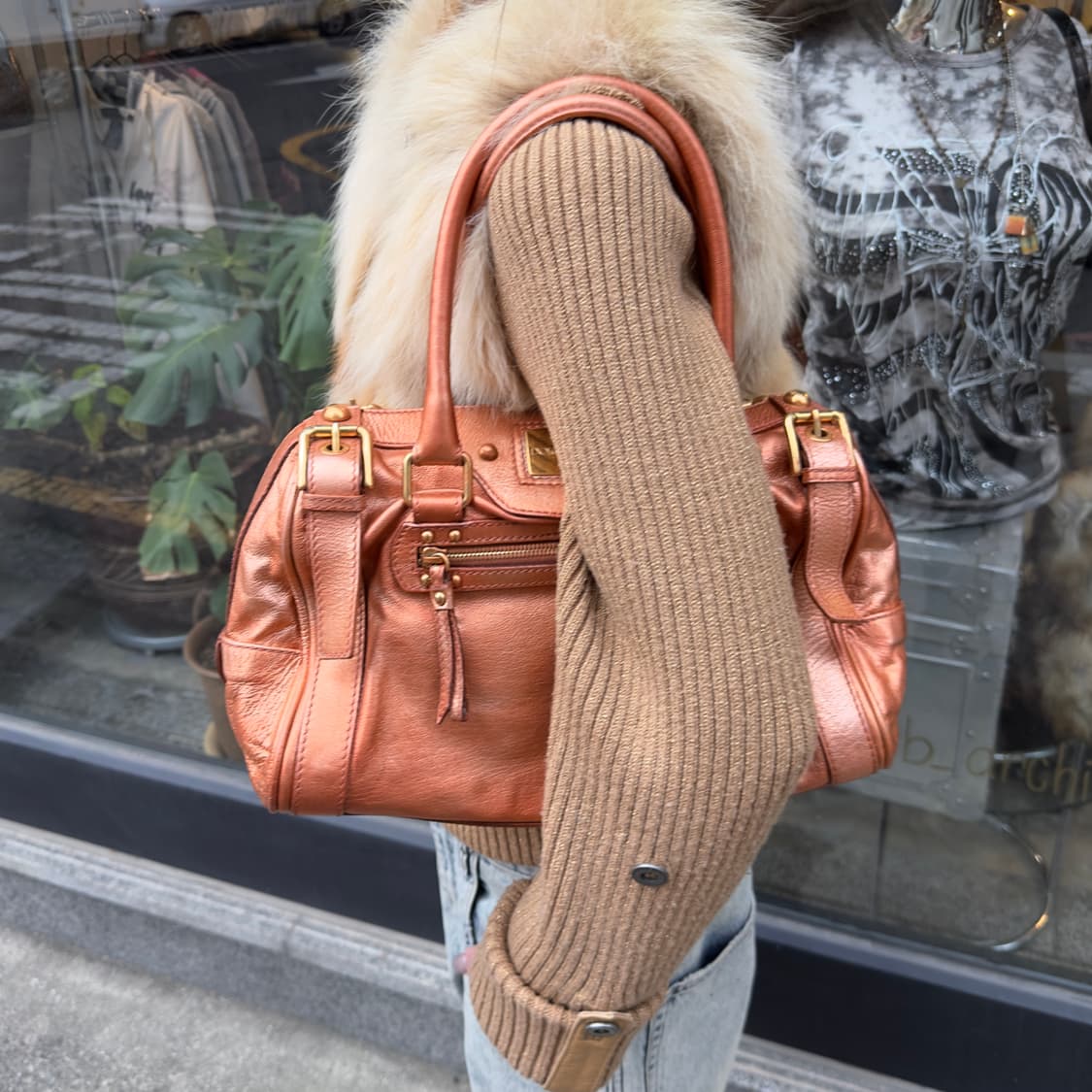 00s 빈티지 돌체앤가바나 코퍼 가죽 가방 상품이미지8