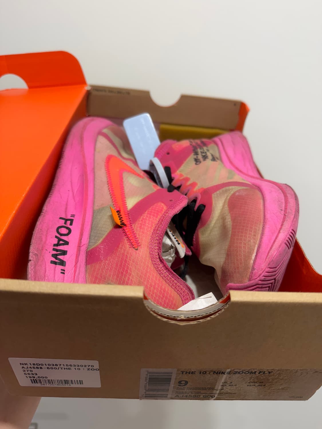 270 나이키 오프화이트 줌플라이 핑크 상품이미지1