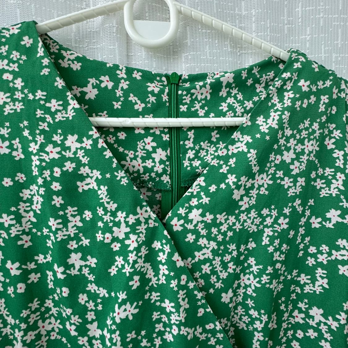 그린 플라워패턴 반팔 롱원피스 S 상품이미지3