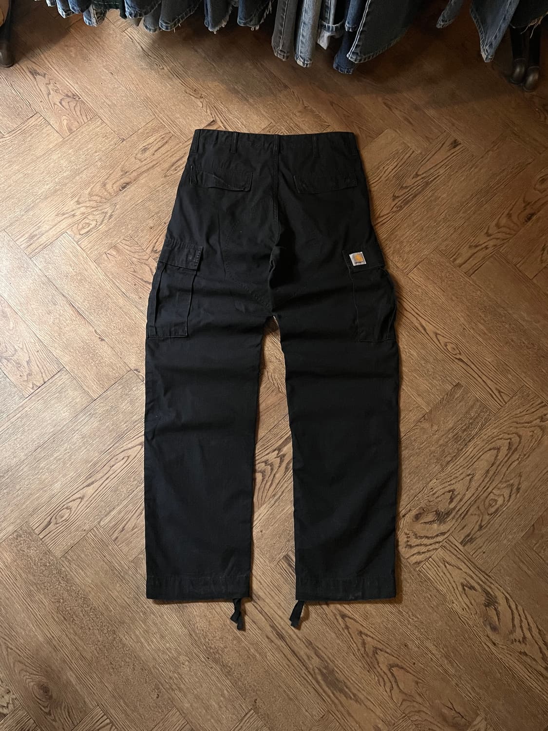 [30]칼하트 WIP 블랙 립스탑 레귤러 카고 팬츠 상품이미지7