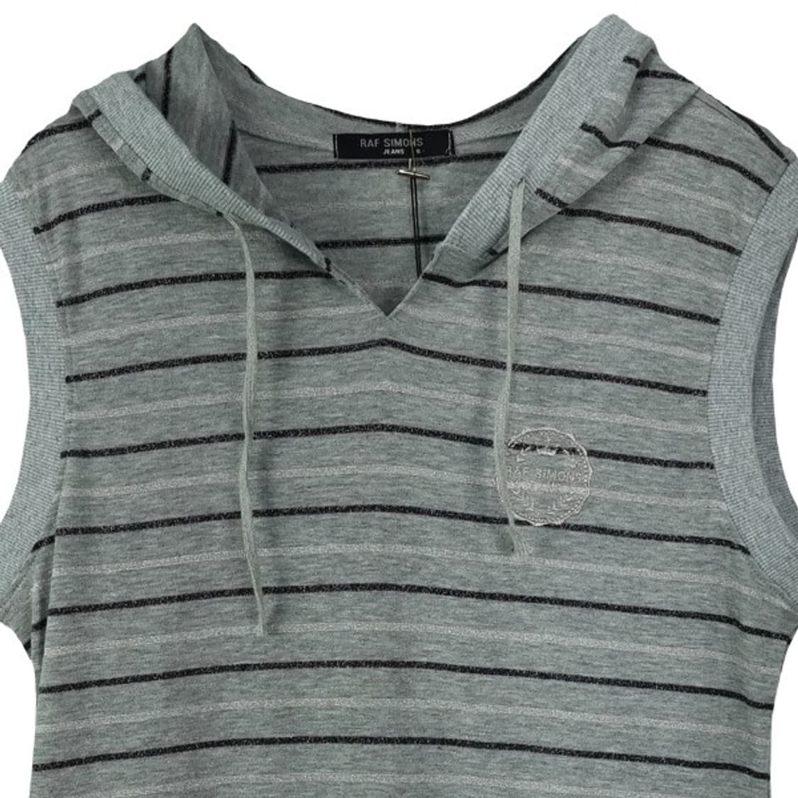 [라프시몬스] 스트라이프 브이넥 후드 슬리브리스 나시 P01543 상품이미지5