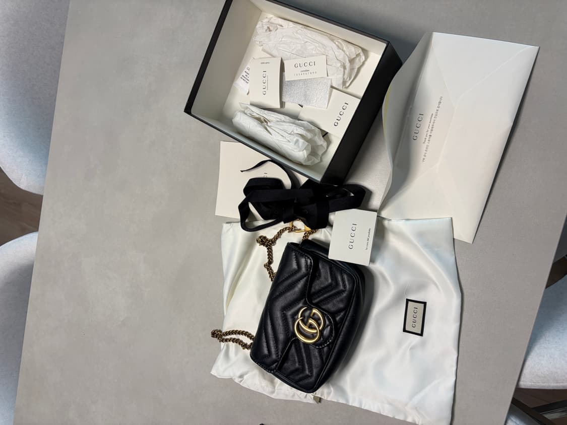 공홈 구매 정품 / 구찌 마틀라세 미니 체인백 블랙 상품이미지8