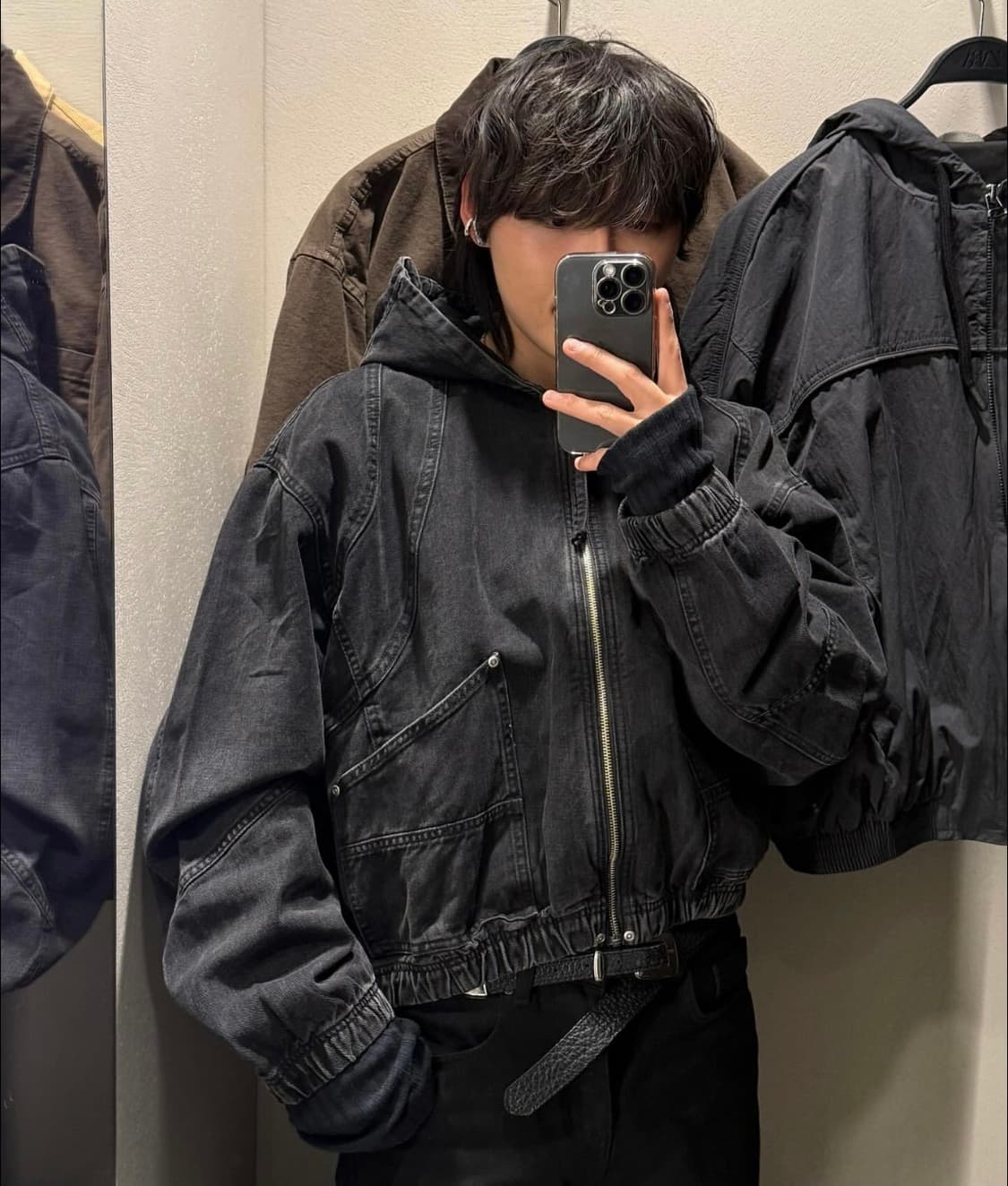 자라 데님 크롭 후드 상품이미지1