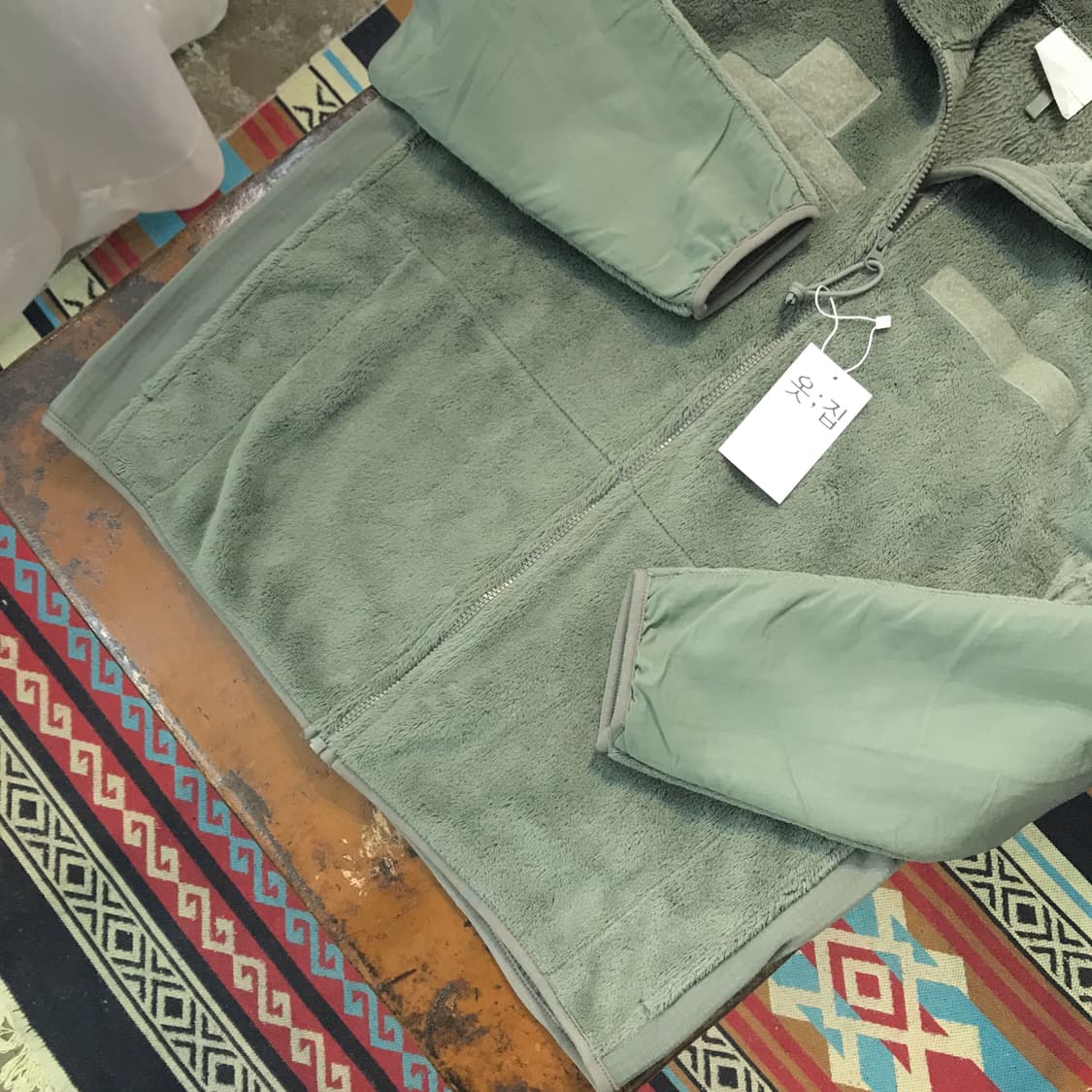 Us army 미군 카키 플리스 집업 자켓 남성 110 사이즈 상품이미지3