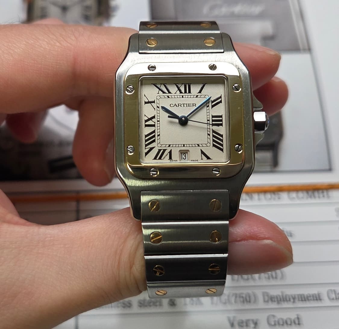 까르띠에 산토스 갈베 후기형 Ref.1566 18K콤비 쿼츠 남성용 (감 상품이미지2
