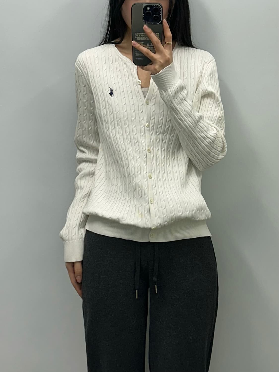 폴로 랄프로렌 화이트 꽈배기 니트 가디건 상품이미지1
