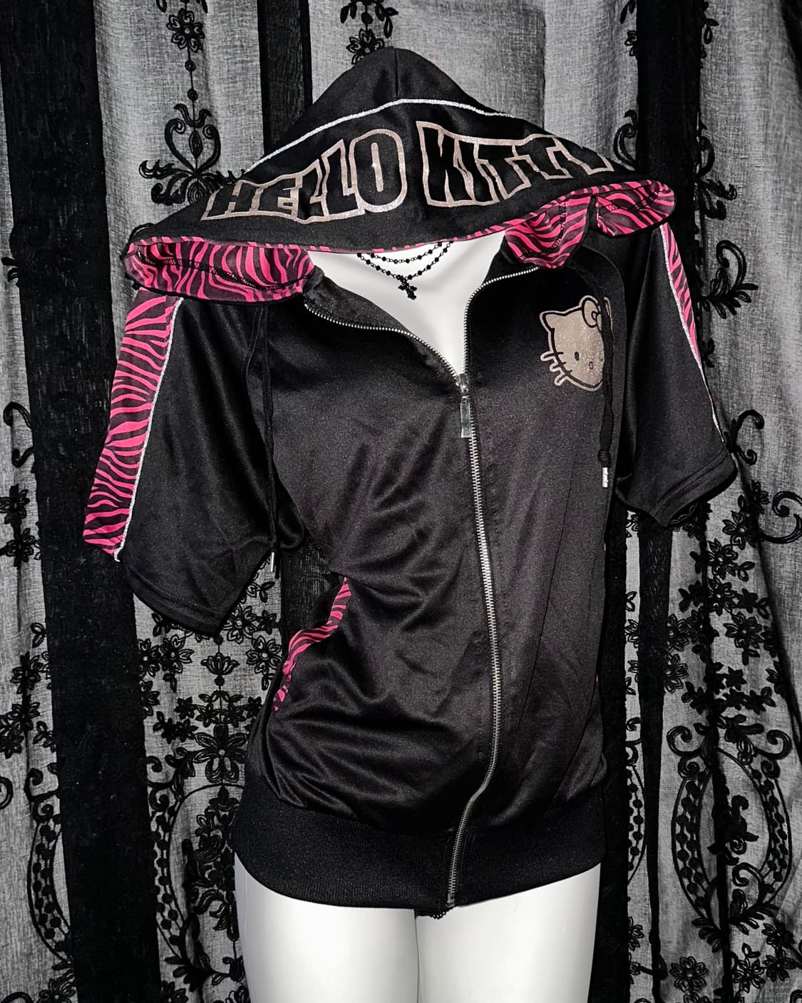 Hot Pink Zebra Hooded Zip-Up 상품이미지1