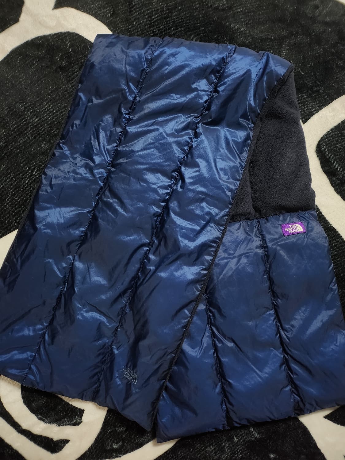 노스페이스 퍼플라벨 필드 다운 목도리 네이비 상품이미지2