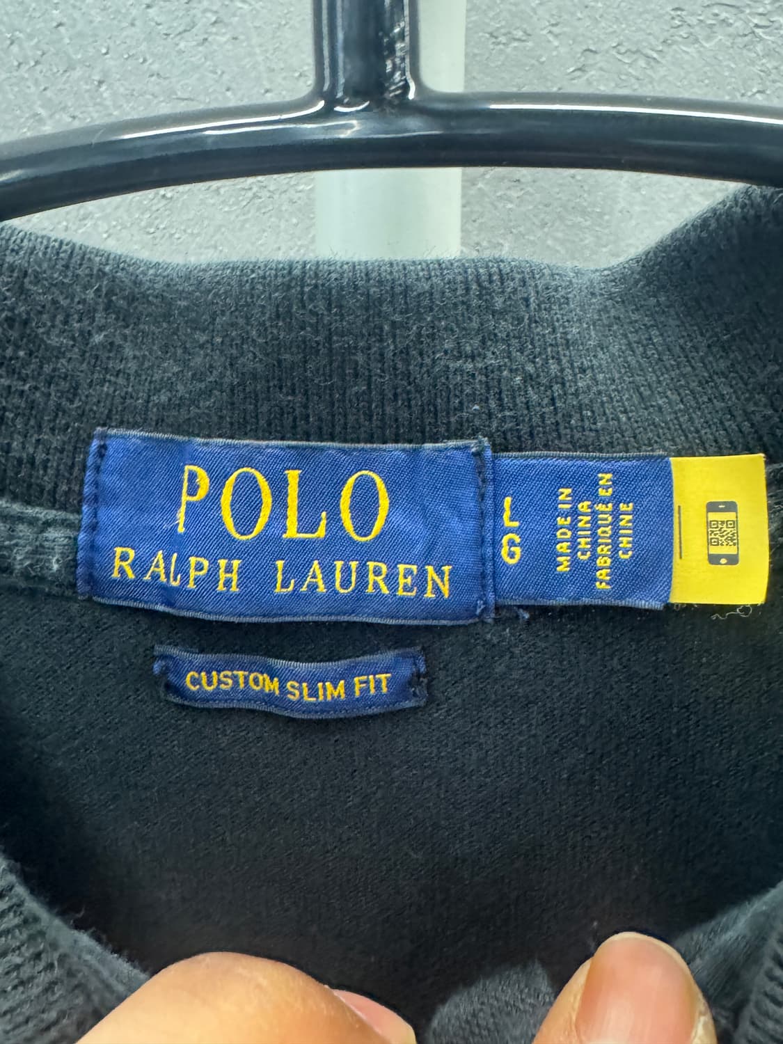 폴로 랄프로렌 블랙 커스텀 슬림핏 카라티 L 상품이미지3