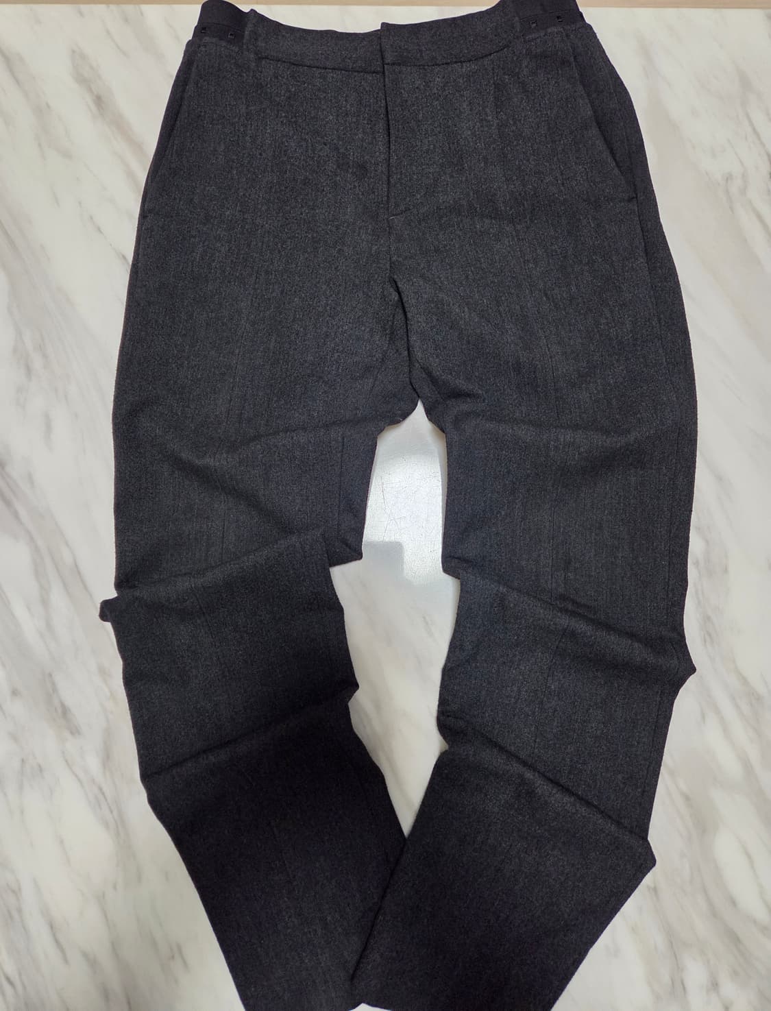 시스템옴므 차콜 그레이 밴딩 슬랙스 상품이미지1