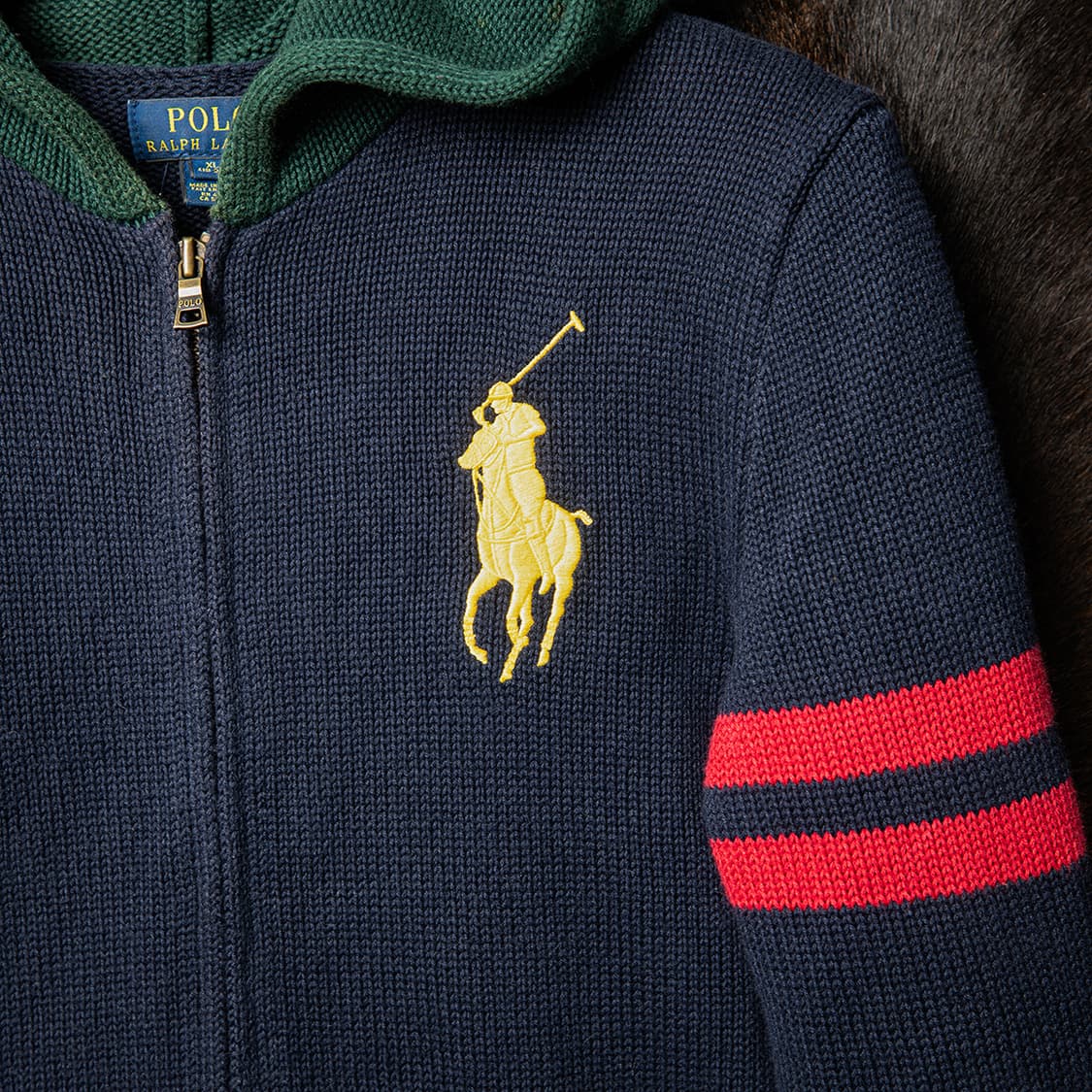 [90] 폴로 랄프로렌 빅포니 후디드 코튼 니트 집업  상품이미지2