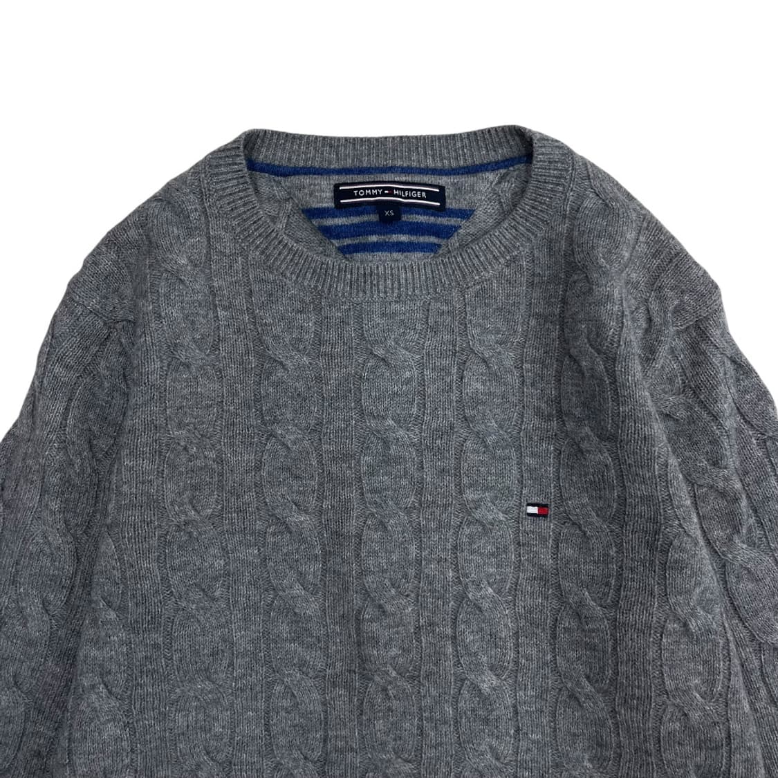 타미힐피거 로고 그레이 꽈배기 니트 XS 상품이미지4