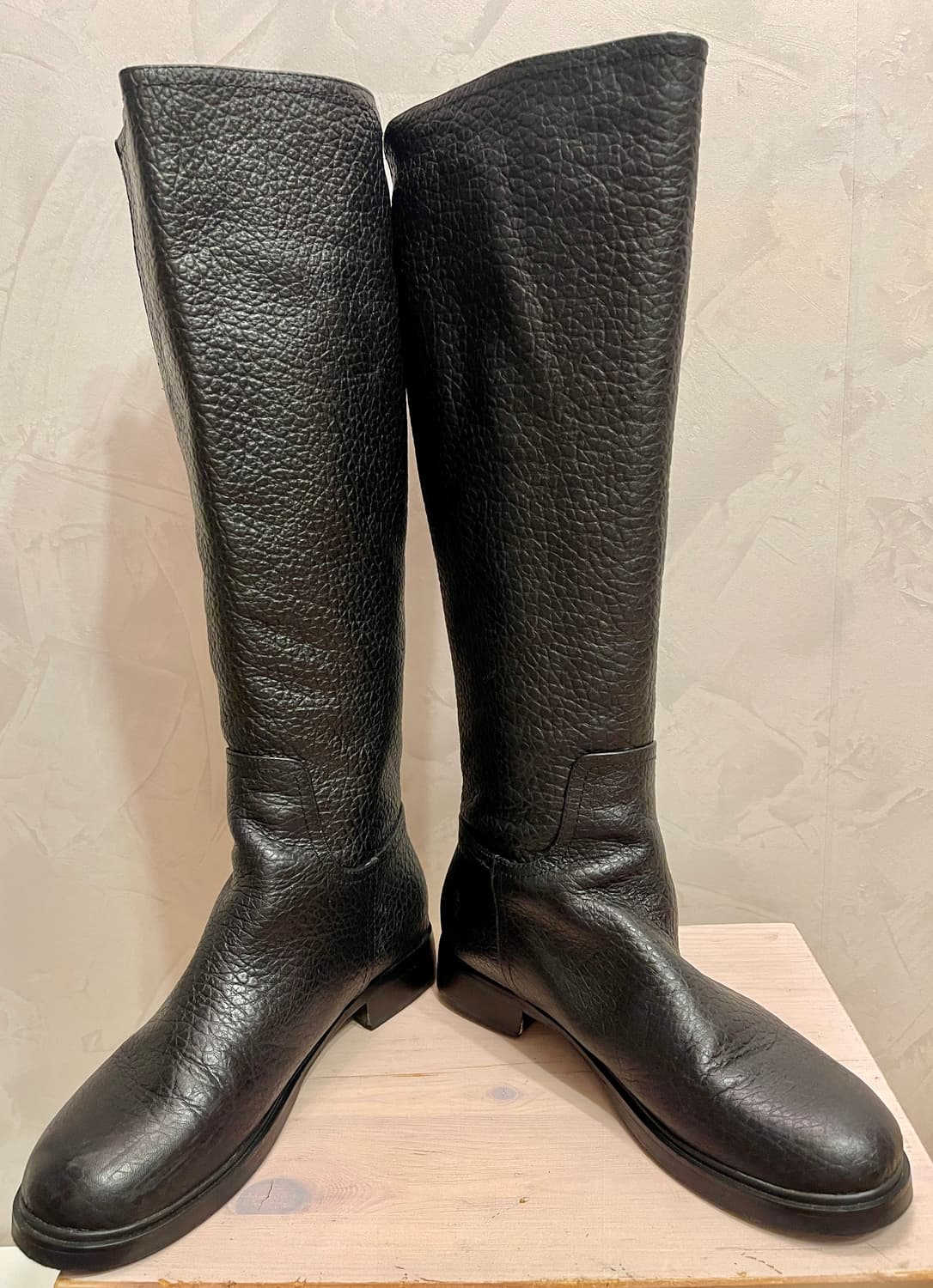 리얼 카우레더 지퍼 롱부츠 블랙 38사이즈(245~250) 상품이미지7