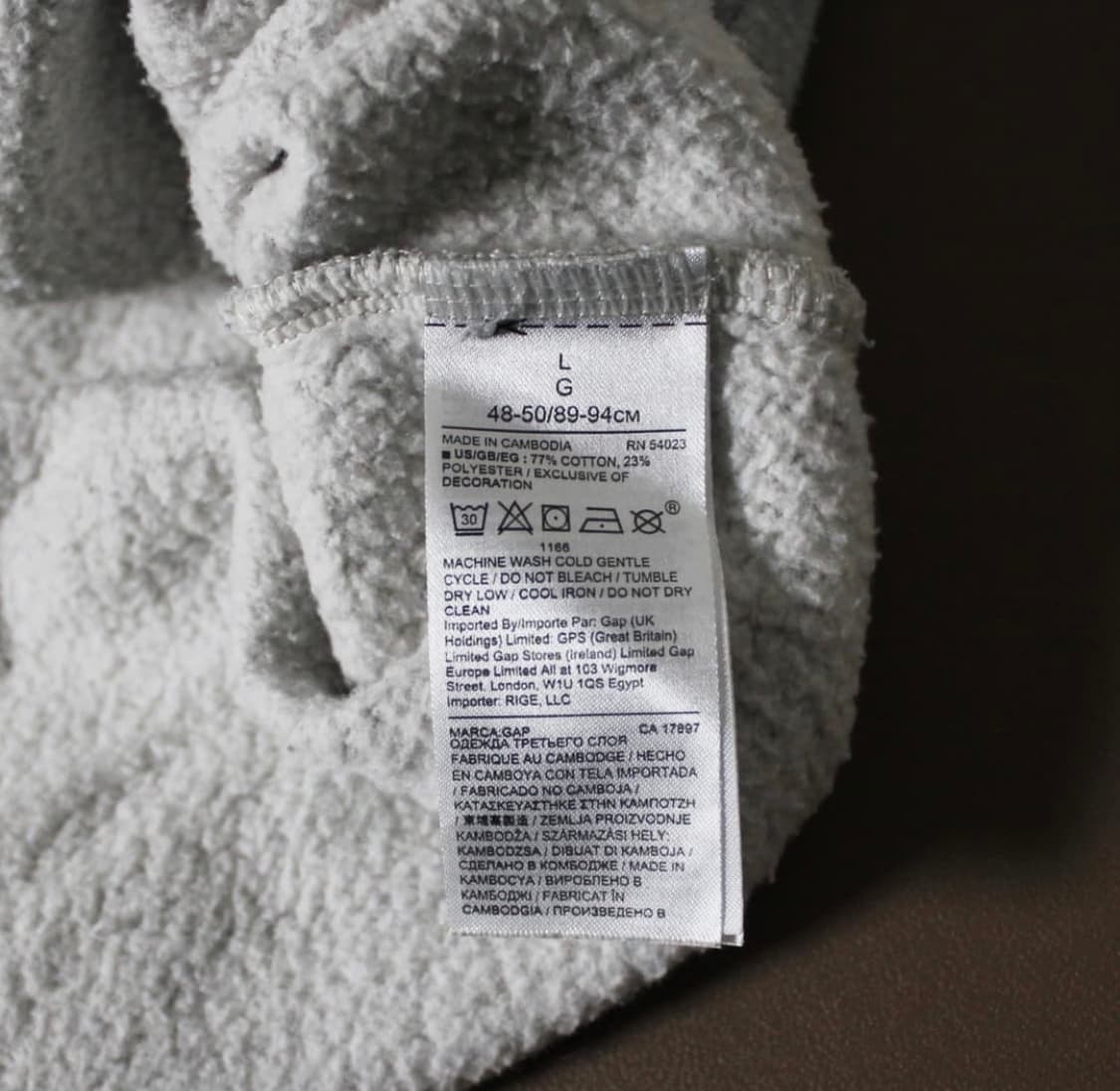 GAP 갭 그레이 기모 후드티 상품이미지5