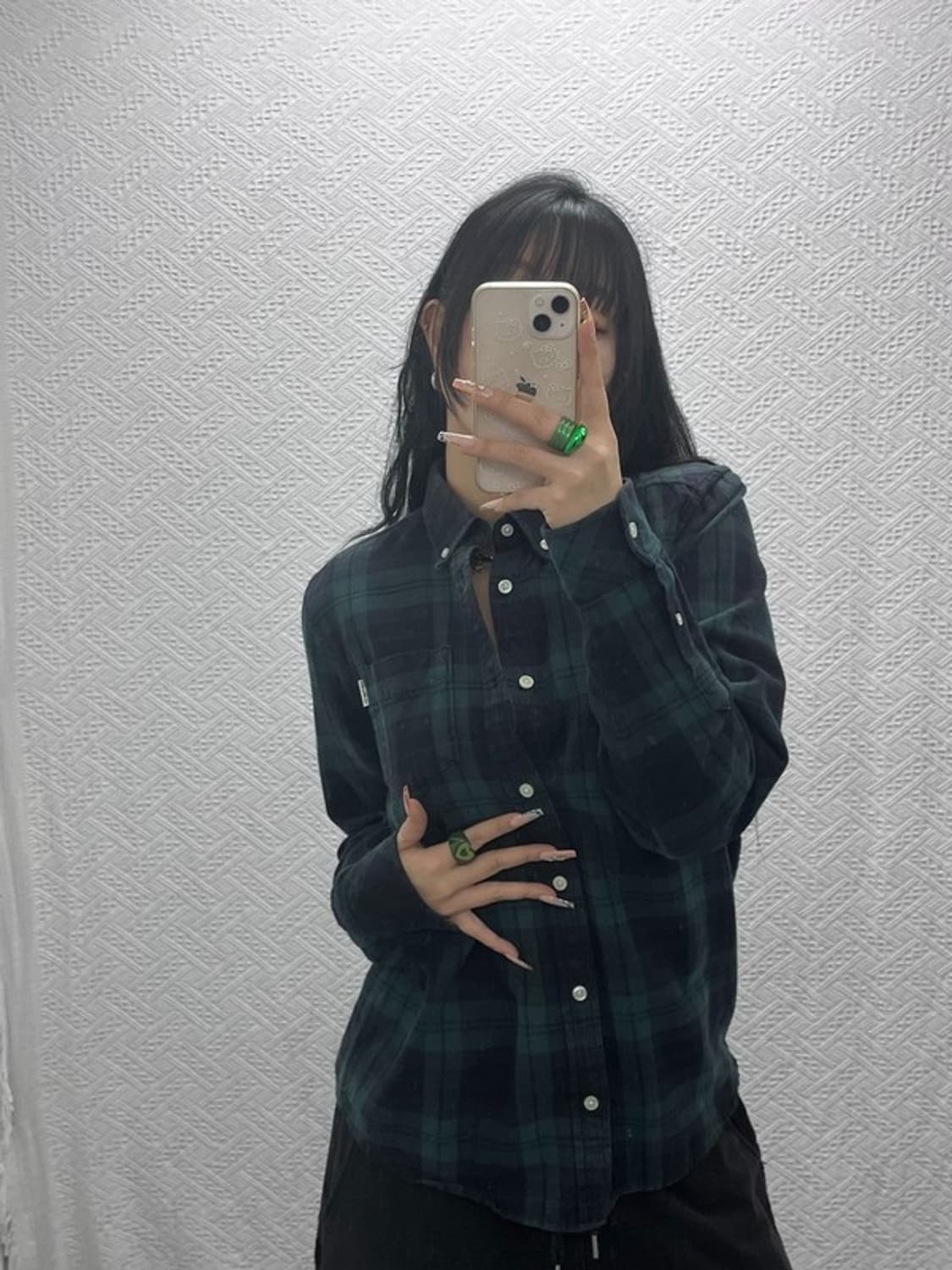 칼하트 WIP 빈티지 타탄체크 딥그린 셔츠 S C08200 상품이미지2