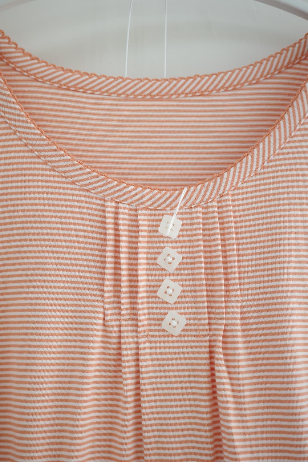 Coral square button stripped t-shirt 상품이미지5