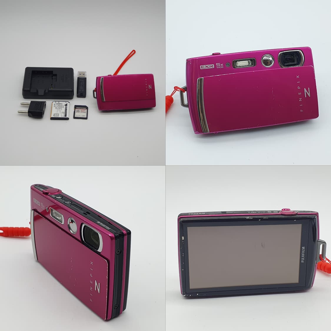 작례⭕️ 후지 파인픽스 Z100EXR  루비 핑크 글로시💗 빈티지 디카 상품이미지2