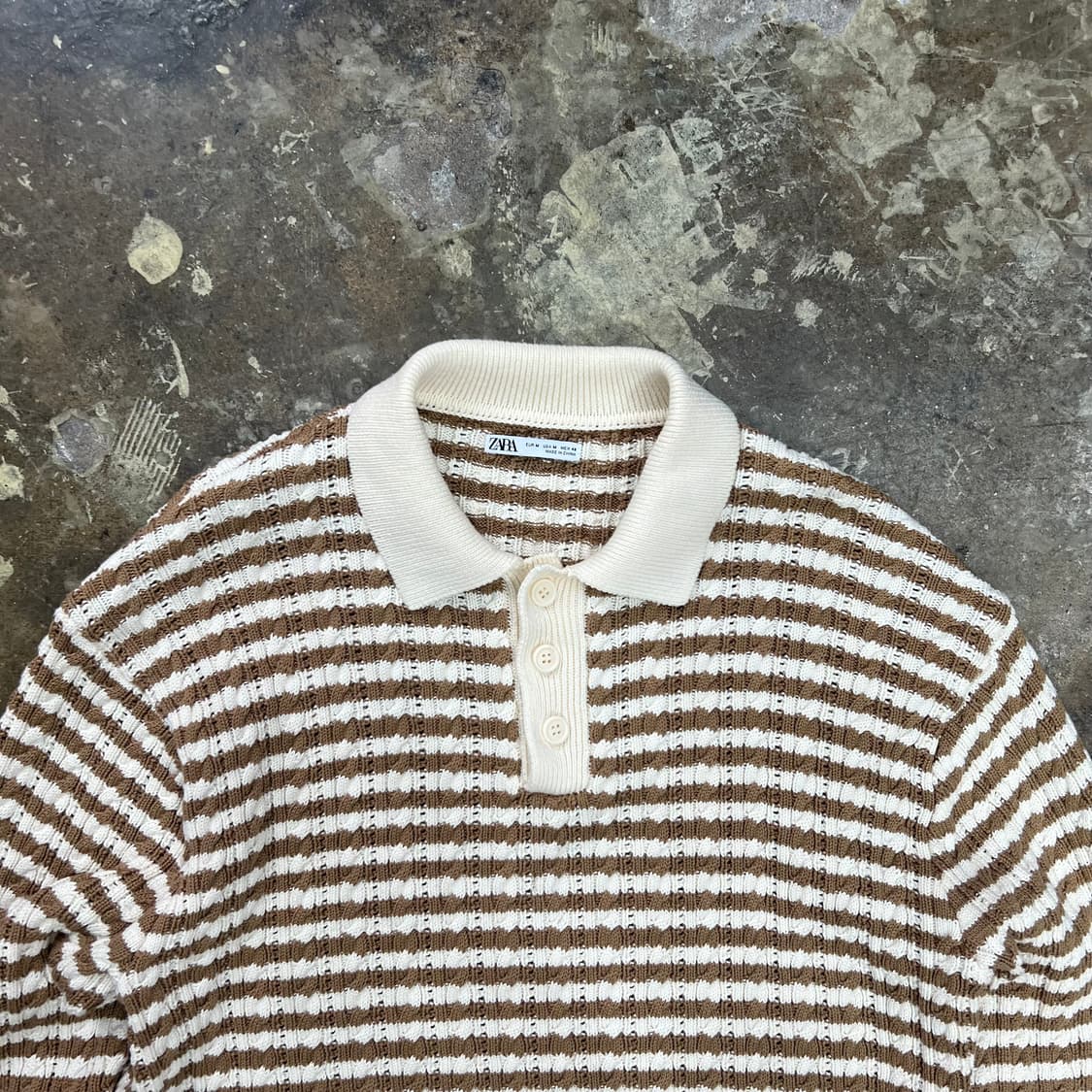 M) ZARA 자라 스트라이프 카라 니트 스웨터 상품이미지3