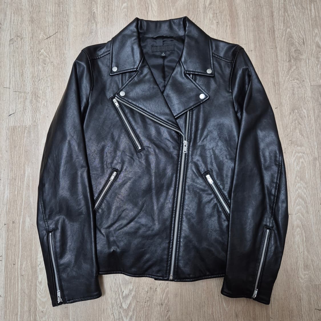 유니클로 싱글 레더 라이더 가죽자켓 M(95) 상품이미지1