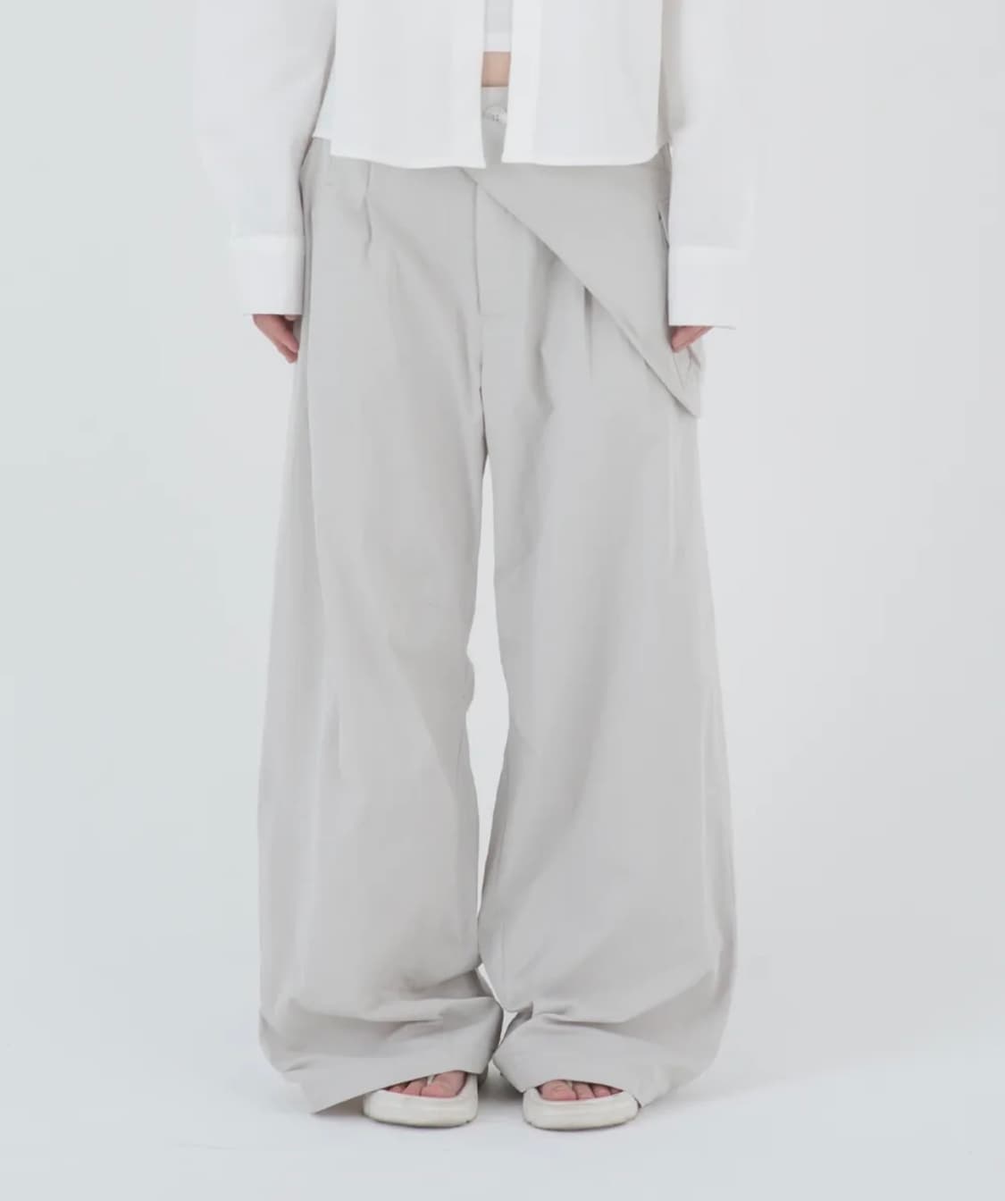 Waist pocket bag wide pants LIGHT G 상품이미지1