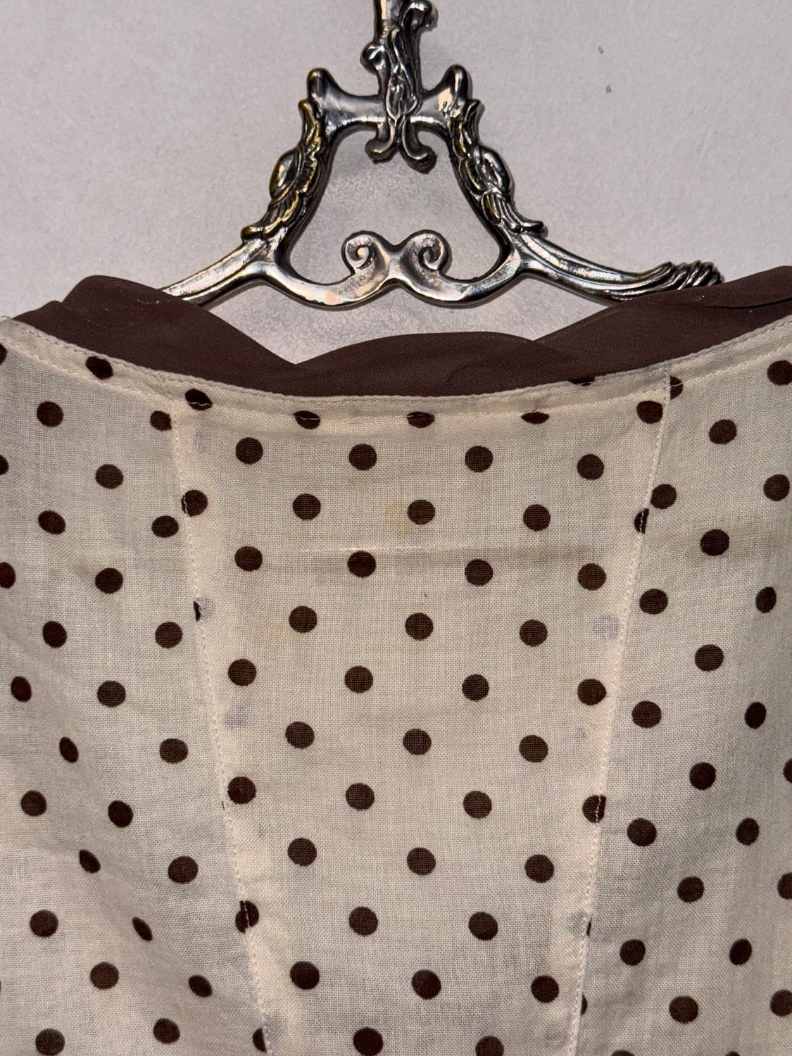 LINE brown dot ribbon sheer setup 상품이미지10
