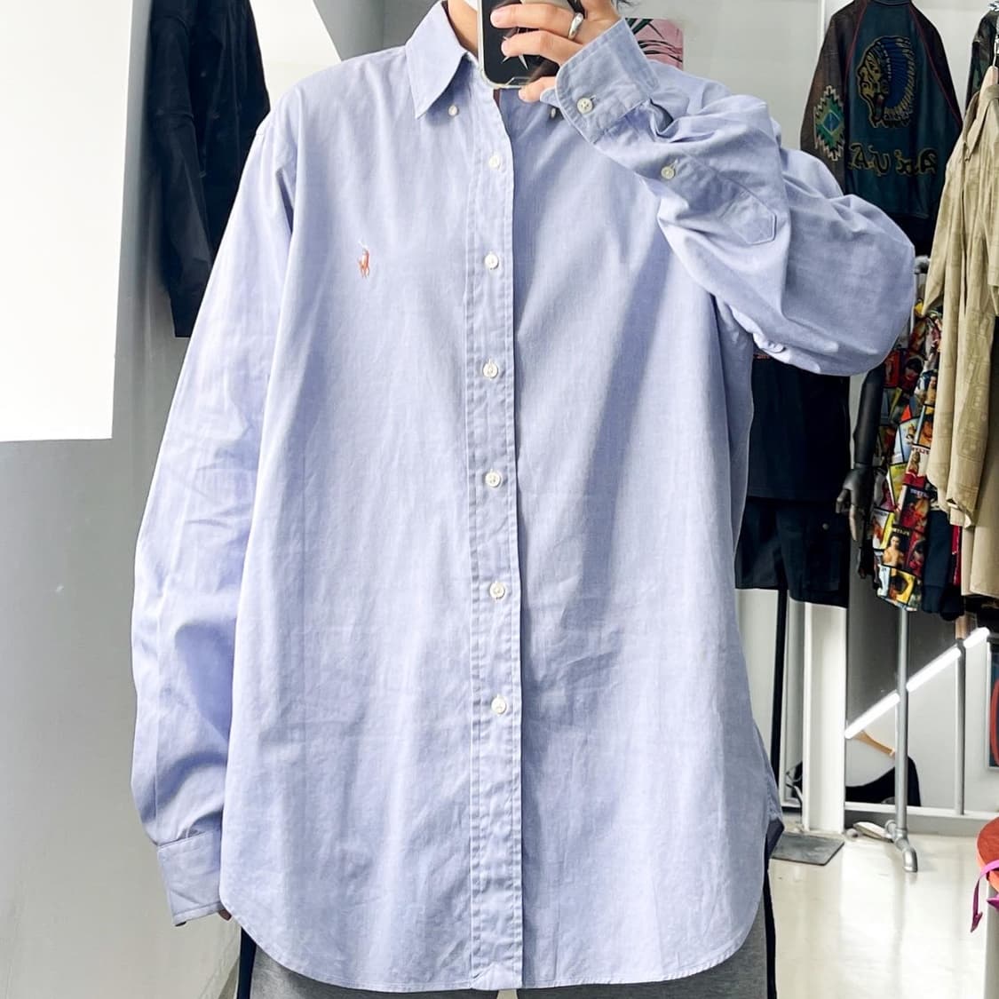 폴로 랄프로렌 멀티 포니 소라색 옥스포드 셔츠 상품이미지1