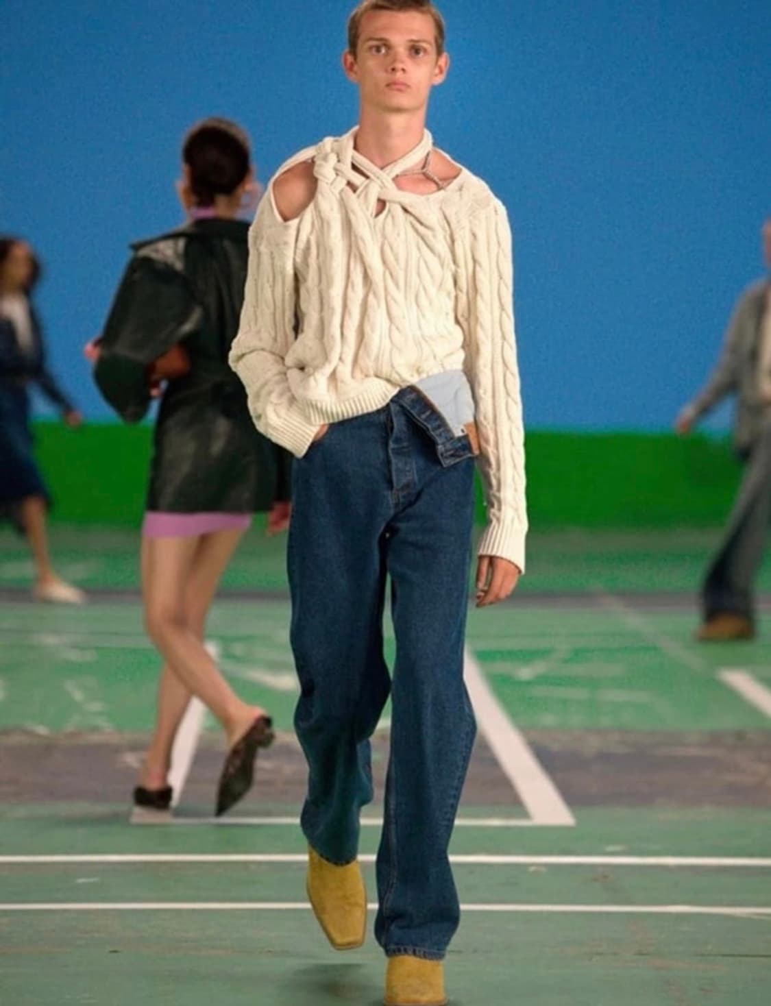 와이프로젝트 비대칭 데님 팬츠 상품이미지1