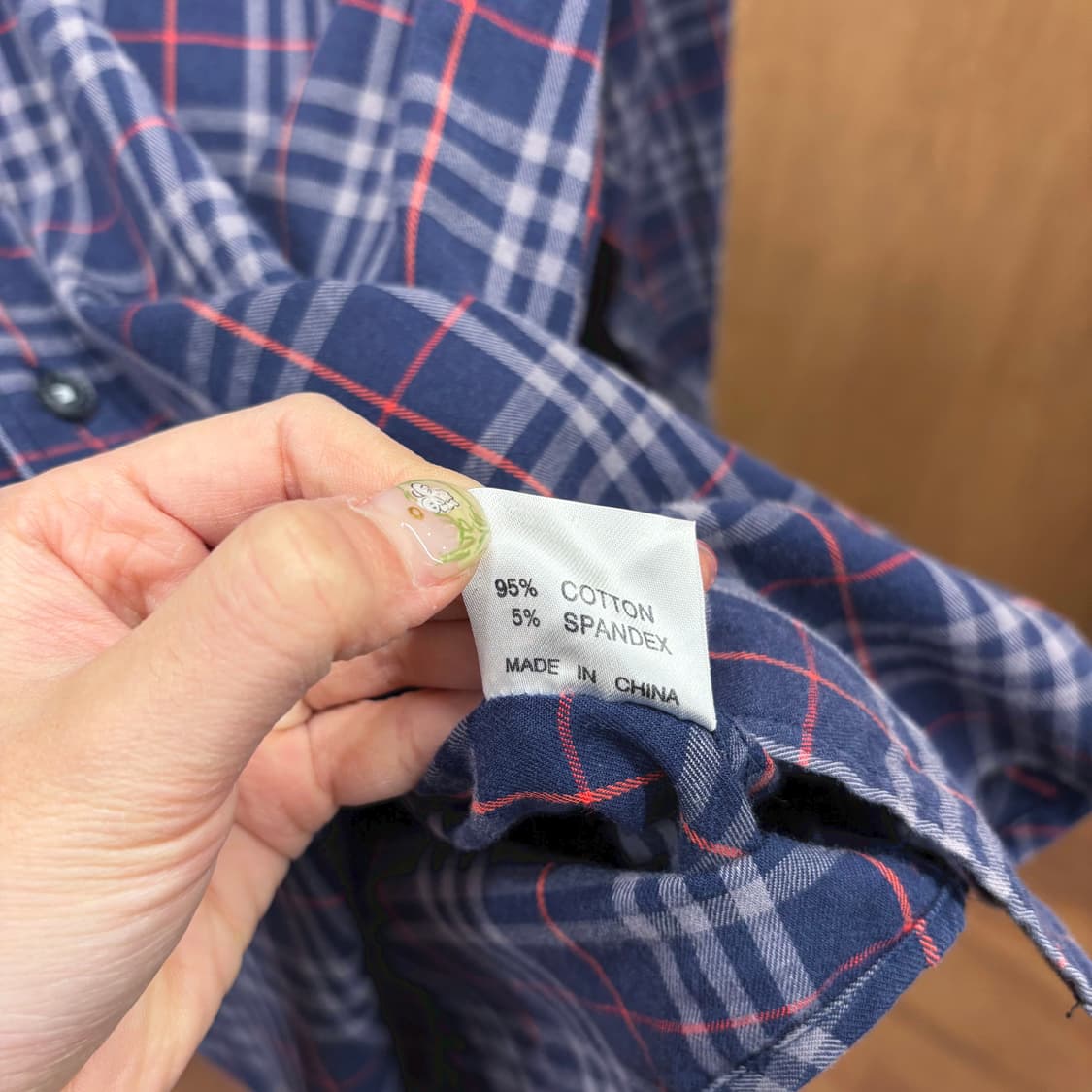 버버리 런던 코튼 스판 혼방 긴팔 셔츠 클래식 타탄 체크 디테일 네이비 상품이미지7