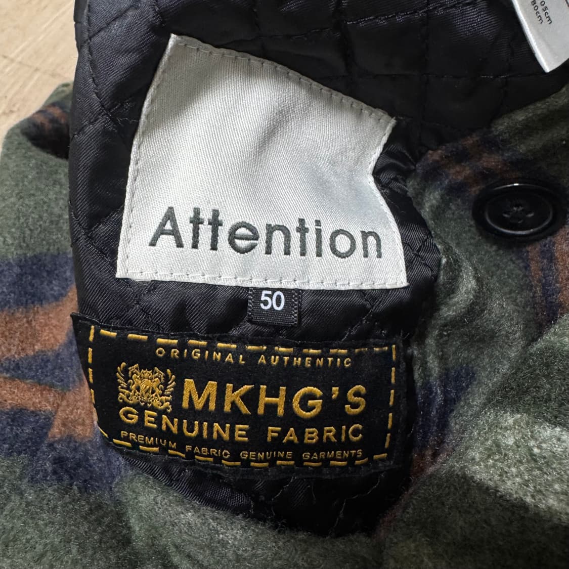 어텐션 누빔안감 체크 코트 울코트 상품이미지5