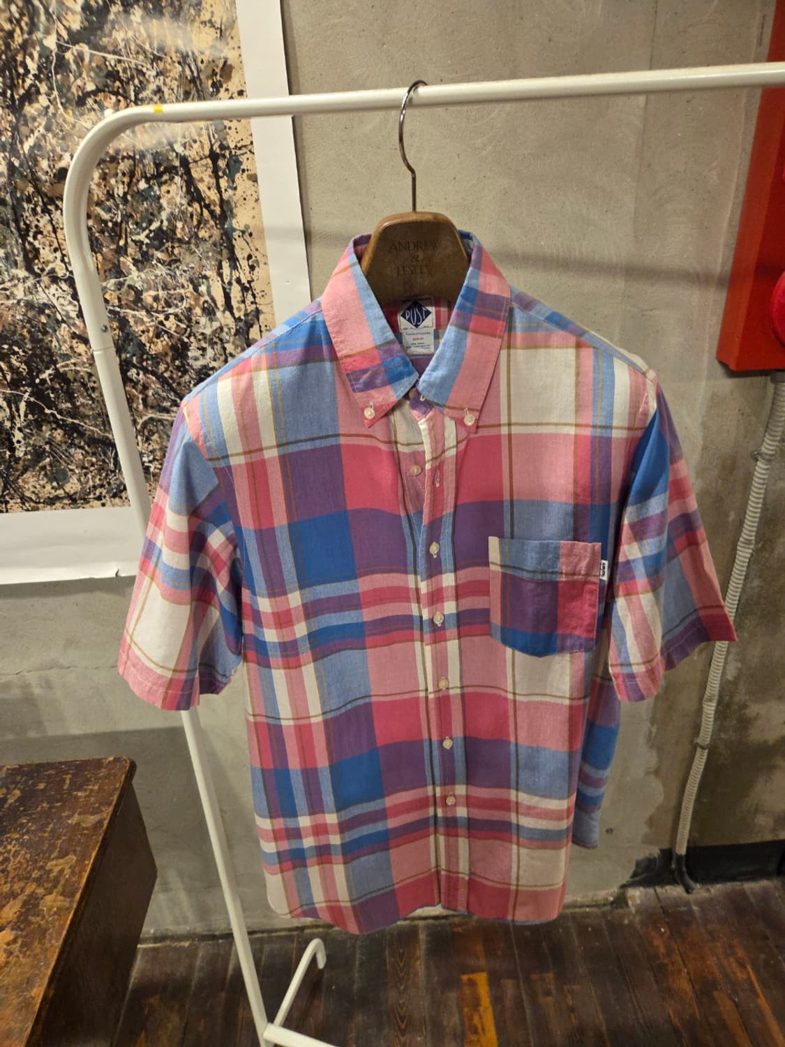 포스트 오버롤즈 마드라스셔츠 상품이미지1