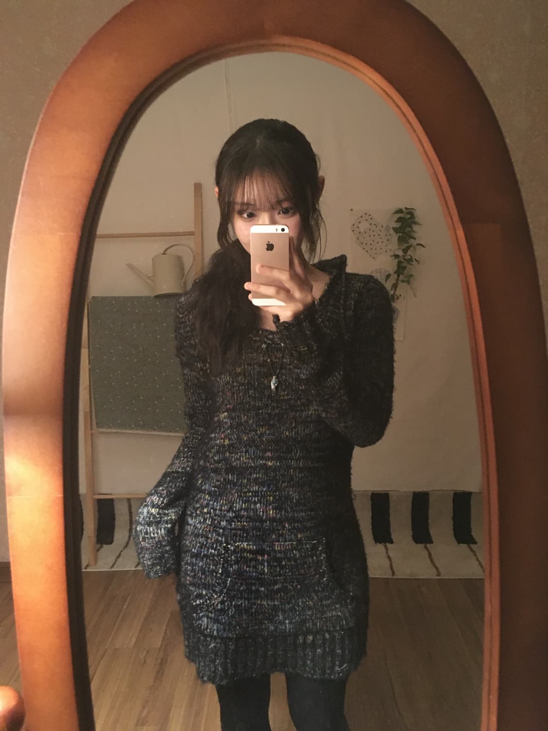 일본 빈티지 모리 니트 원피스 , 체크스커트 상품이미지2