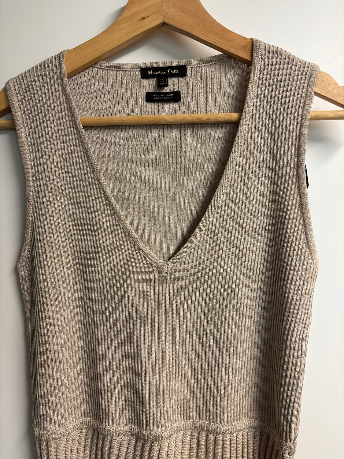 [S] 마시모 두띠 니트 플리티드 원피스 베이지 상품이미지4