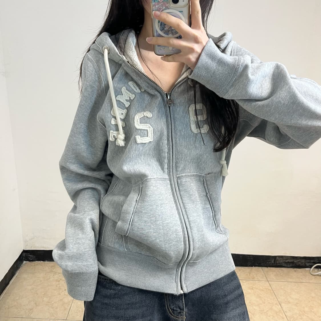 Abercrombie grey hoodie zip-up 상품이미지3