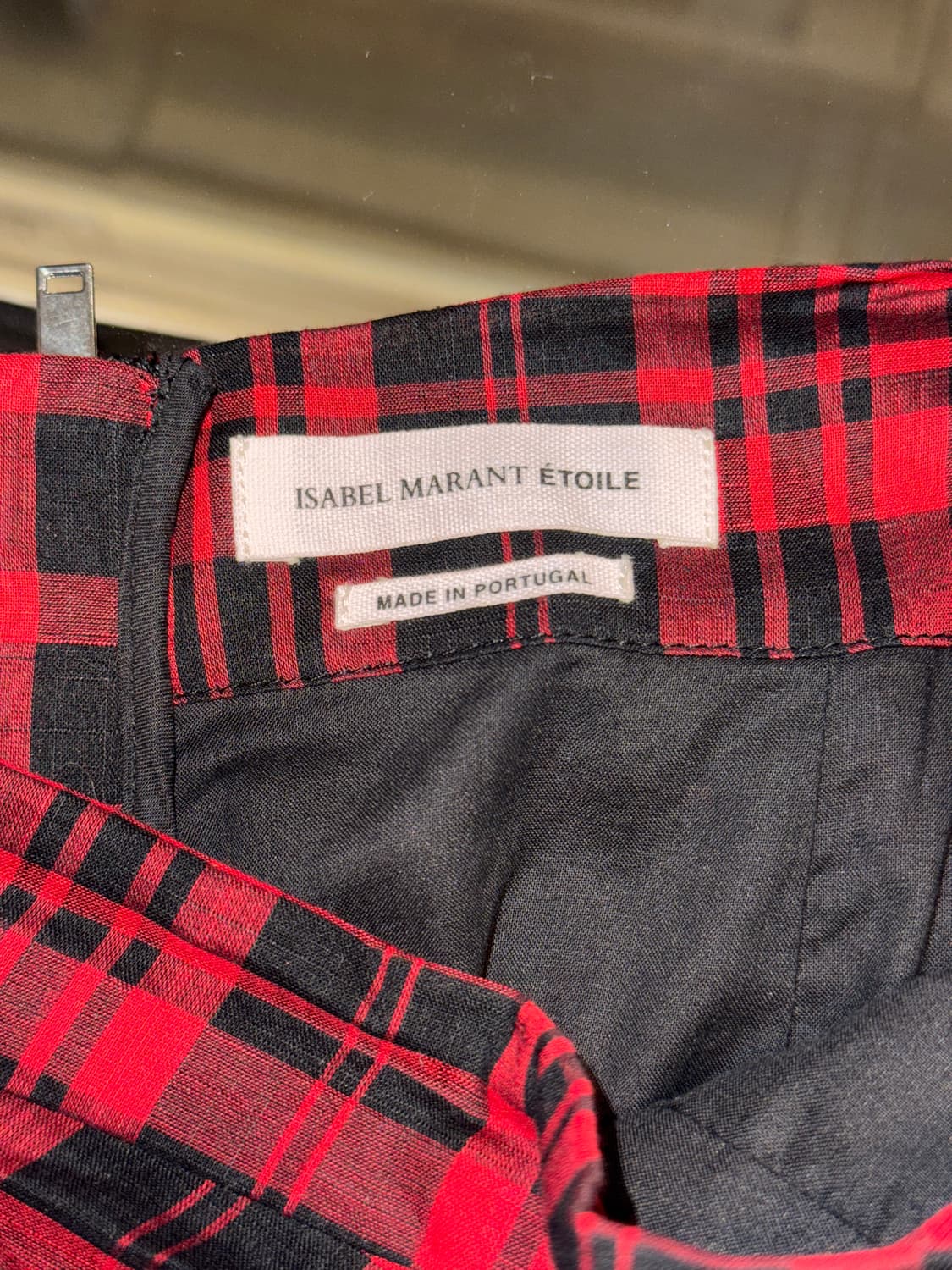 Isabel marant 이자벨마랑 에뚜왈 레드 블랙 체크 미니스커트 상품이미지3