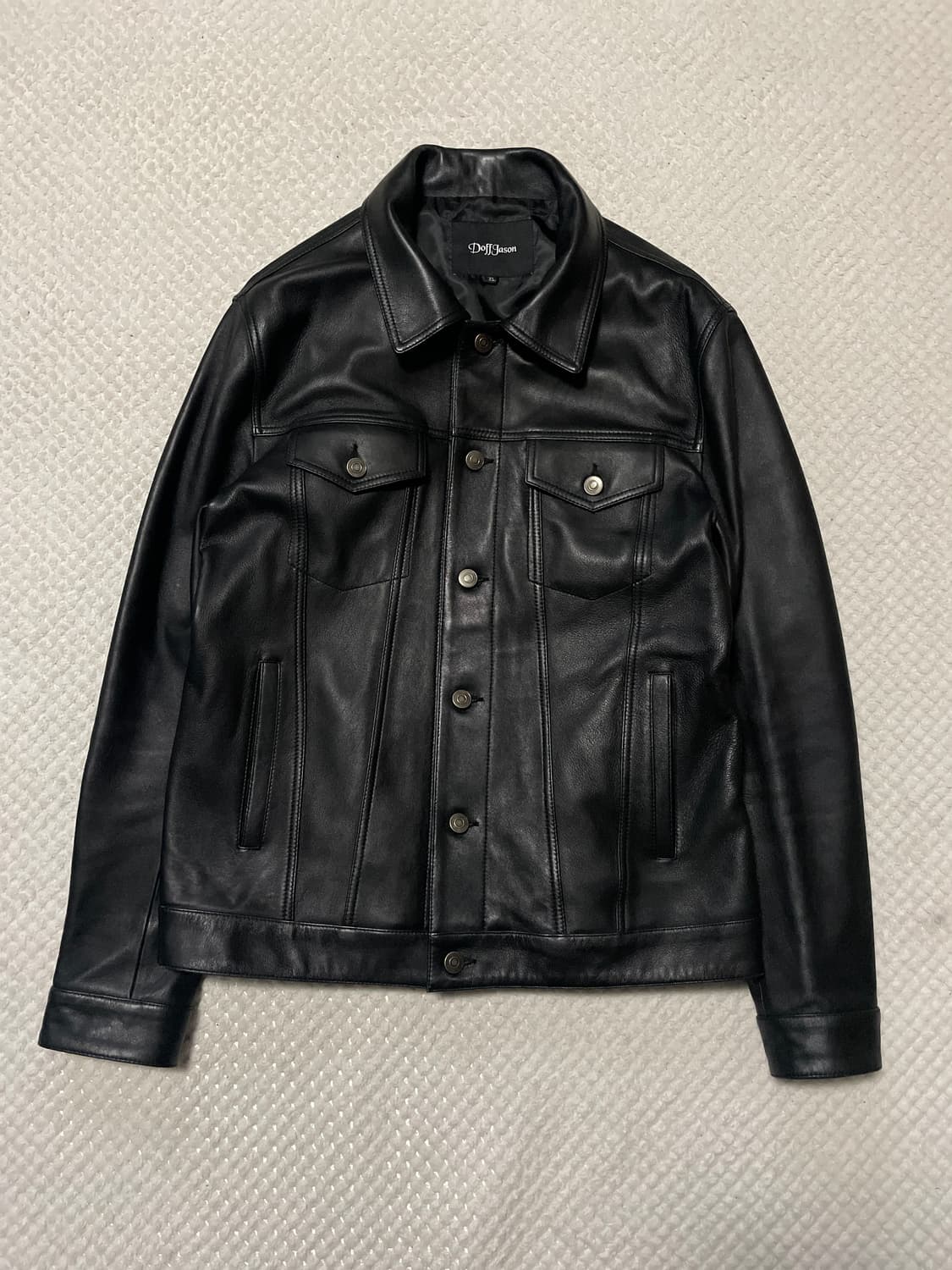 도프제이슨 웨스턴 무드 램스킨 양가죽 트러커 레더 자켓 상품이미지3