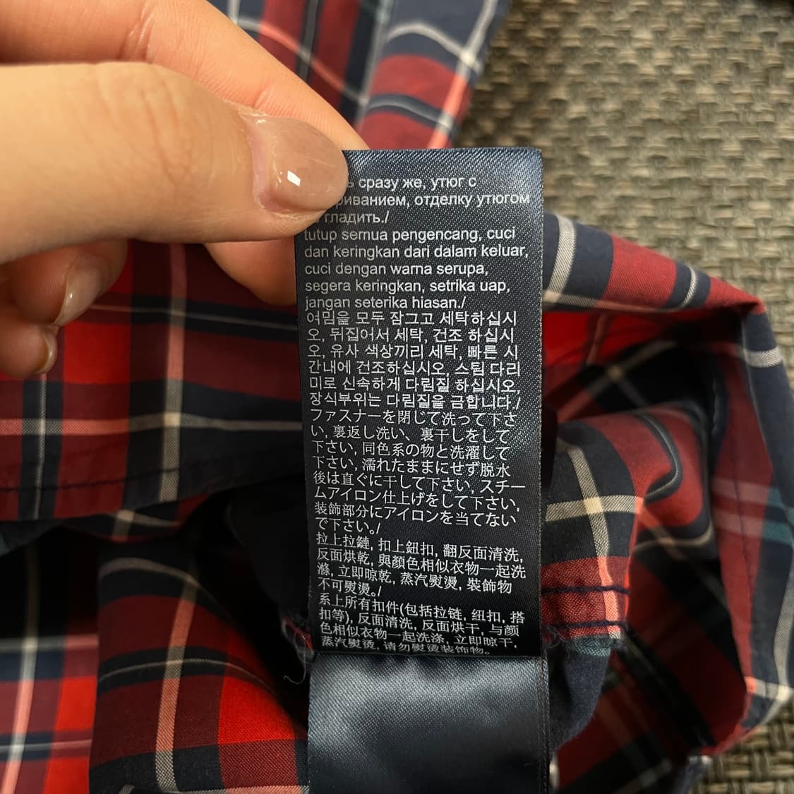 타미힐피거 레드블루 체크 긴팔 셔츠 레귤러핏 XL 상품이미지9