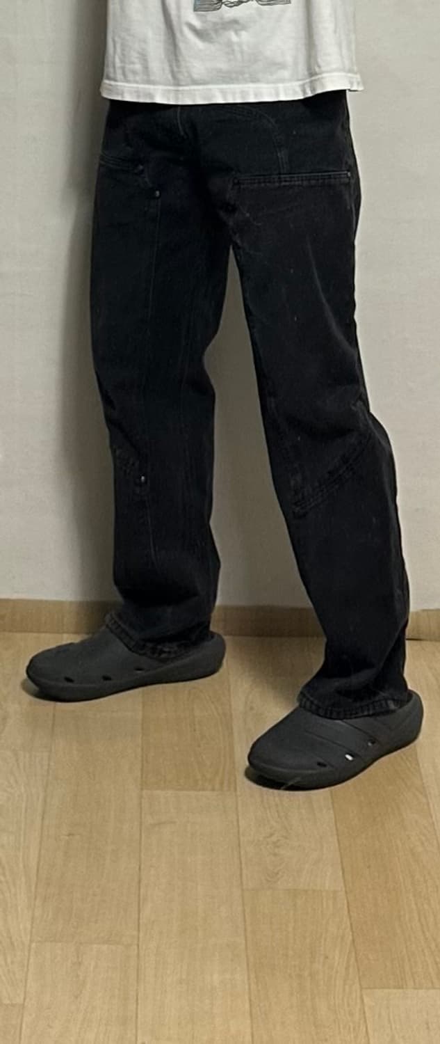 쿠어 더블니 데님 워크팬츠 상품이미지5