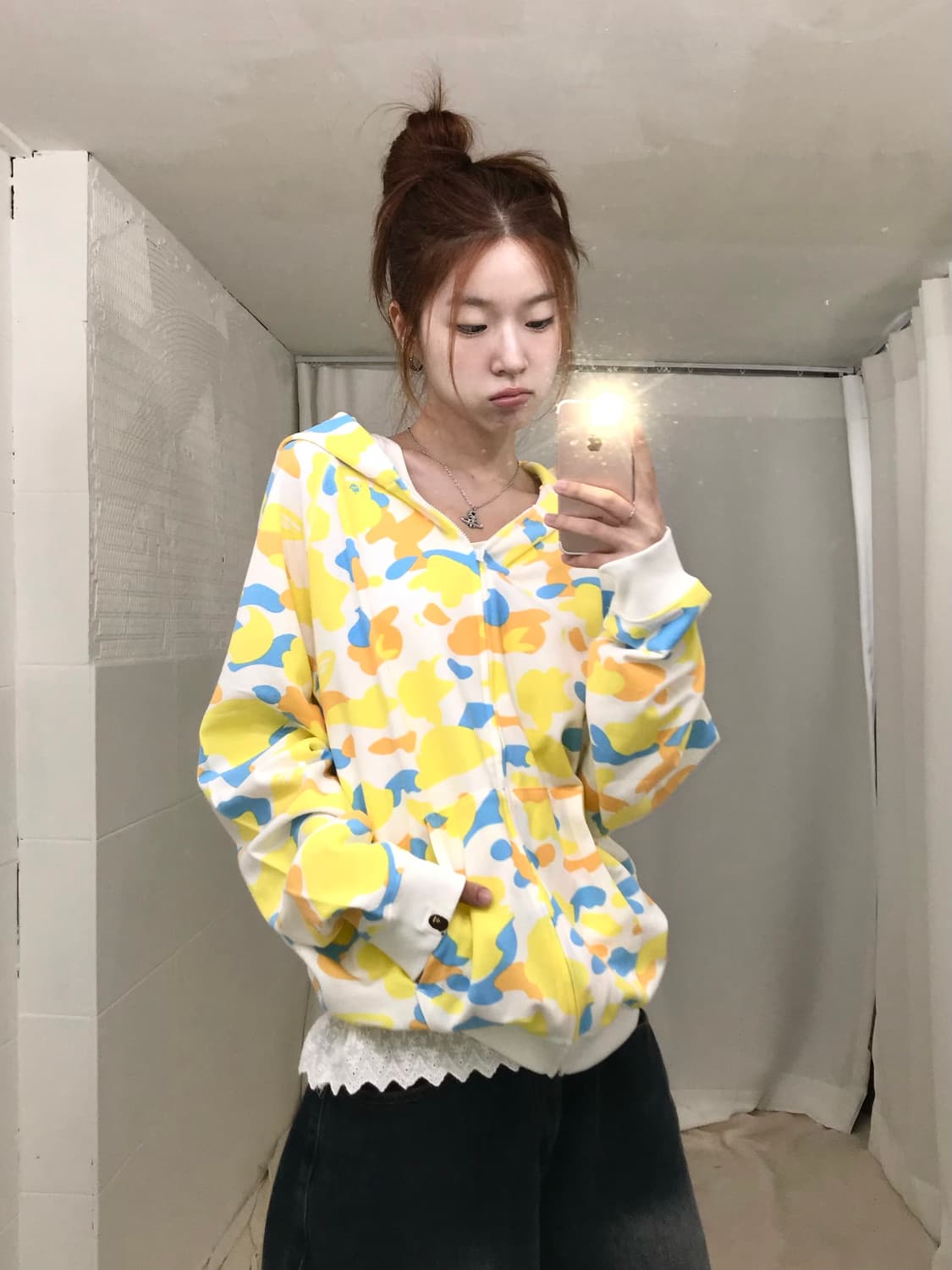 베이프 옐로우 캔디 카모 후드집업 상품이미지1