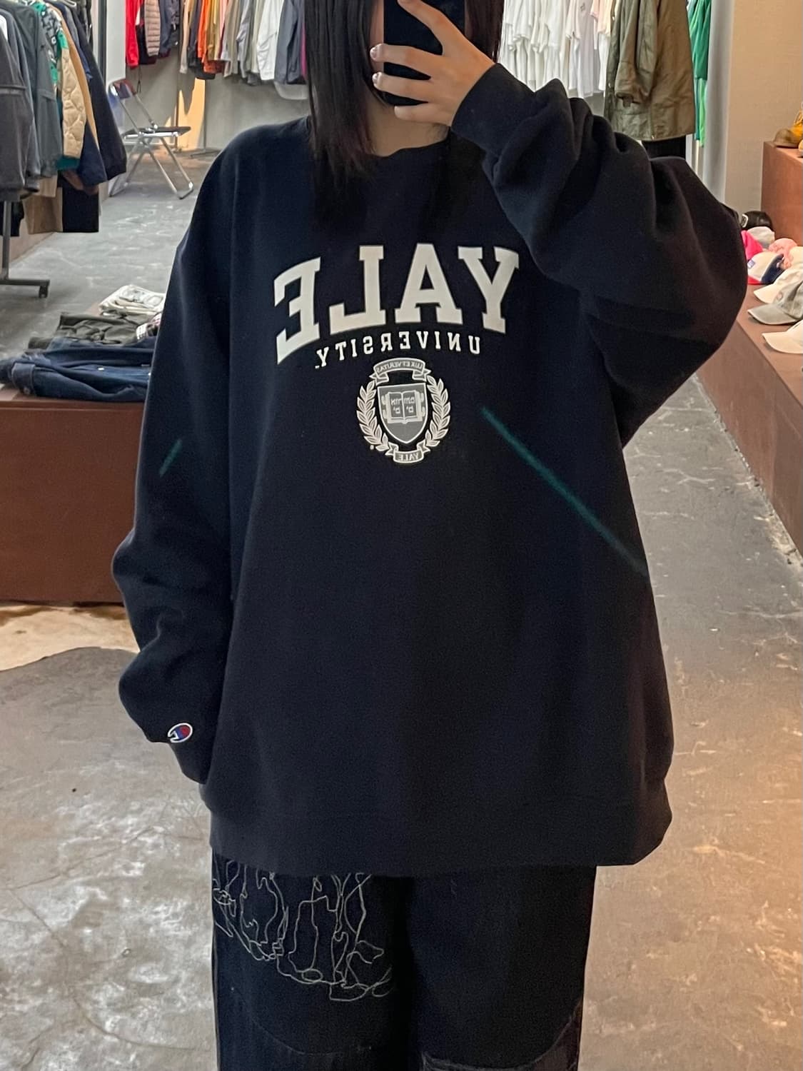챔피온 예일 빅로고 컬리지 네이비 스웻셔츠 H2102 상품이미지1