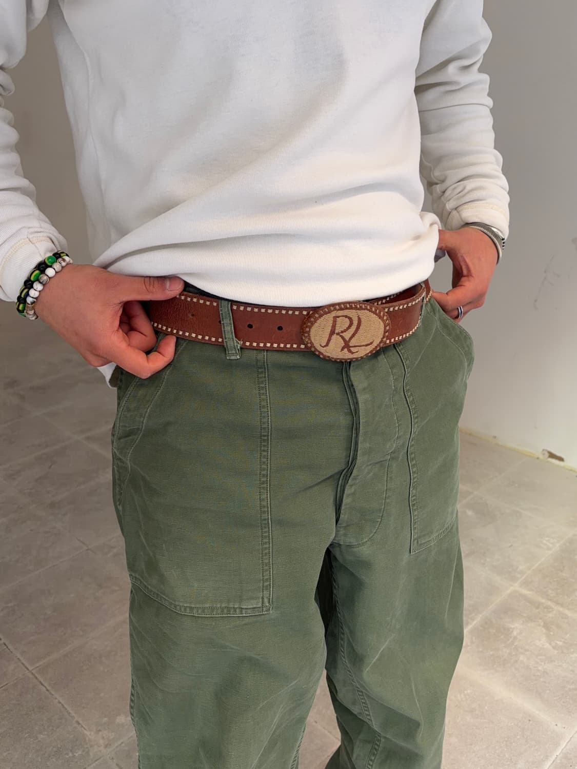 Ralph Lauren buckle stitch leather belt 상품이미지3