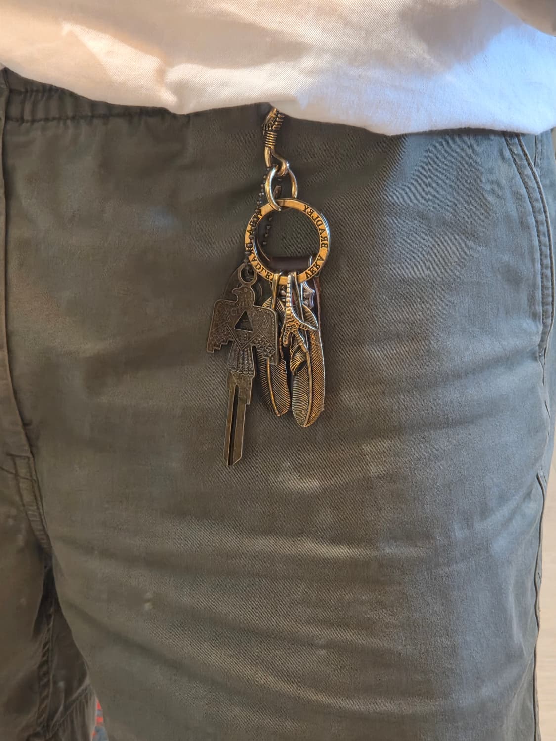 3cross gold brass double wing  keyring 상품이미지6