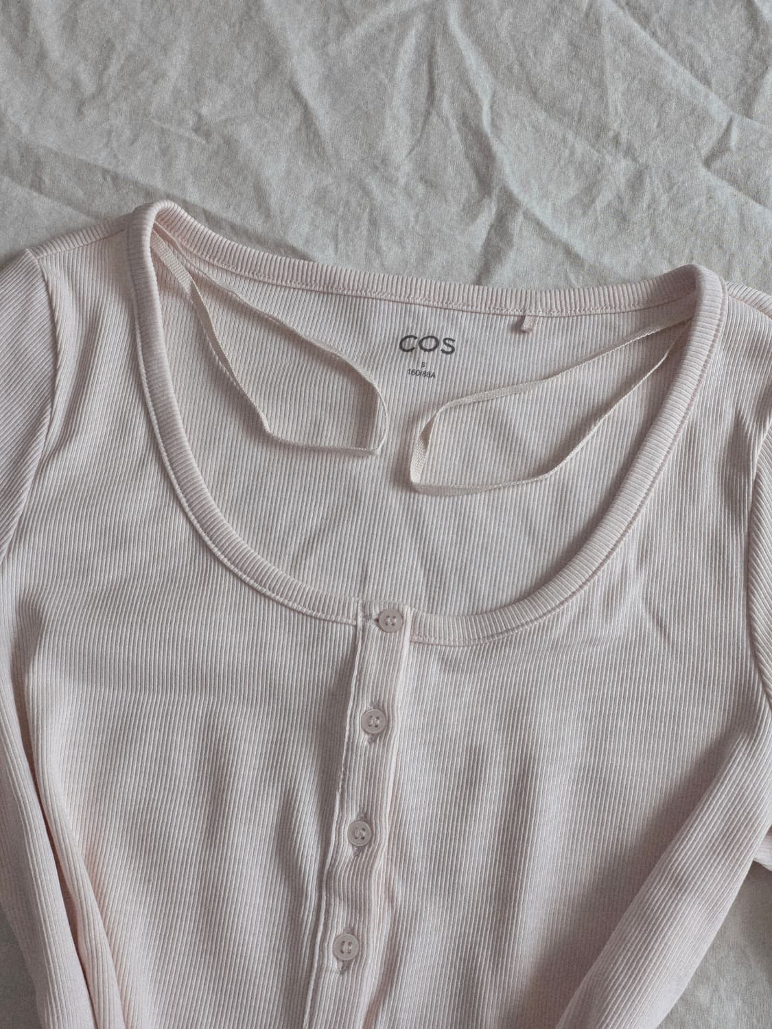 COS 코스 헨리넥 딸기우유 골지 반팔 상품이미지3